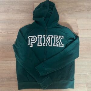 Victoria's Secret PINK Green Zip-Up Hoodie